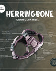 Control Dog Harness - Purple Herringbone